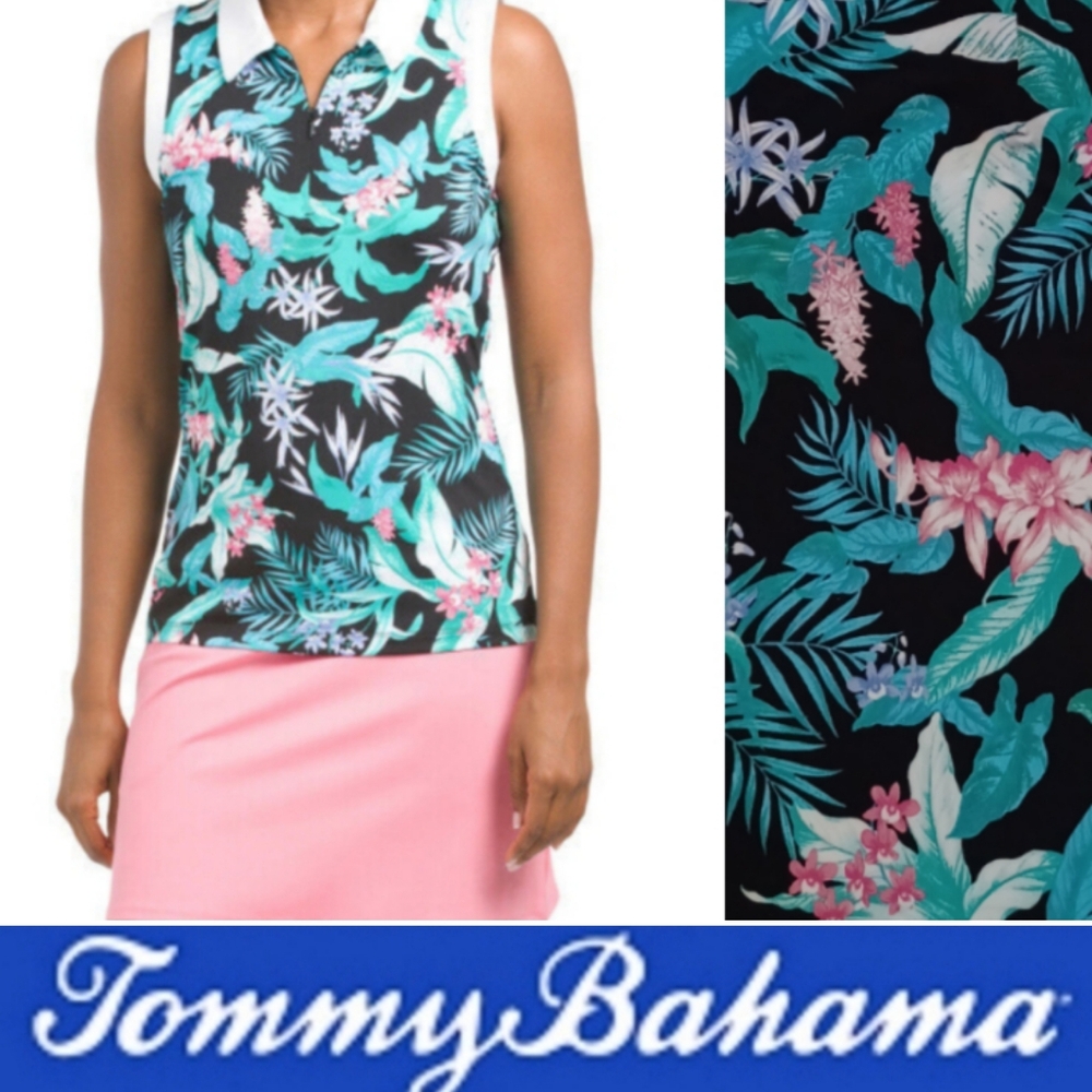UPF 50 Tommy Bahama Active Quick Dry Sleeveless Polo, Floral
